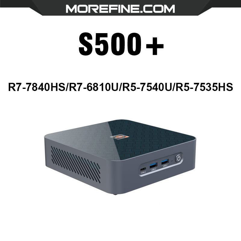 MOREFINE S500+ R7-7840HS/R7-6810U/R5-7540U/R5-7535HS 16GLPDDR5 6400MHz Mini PC