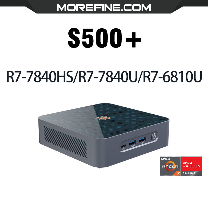 MOREFINE S500+ R7-7840HS/R7-7840U/R7-6810U 16GLPDDR5 6400MHz Mini PC