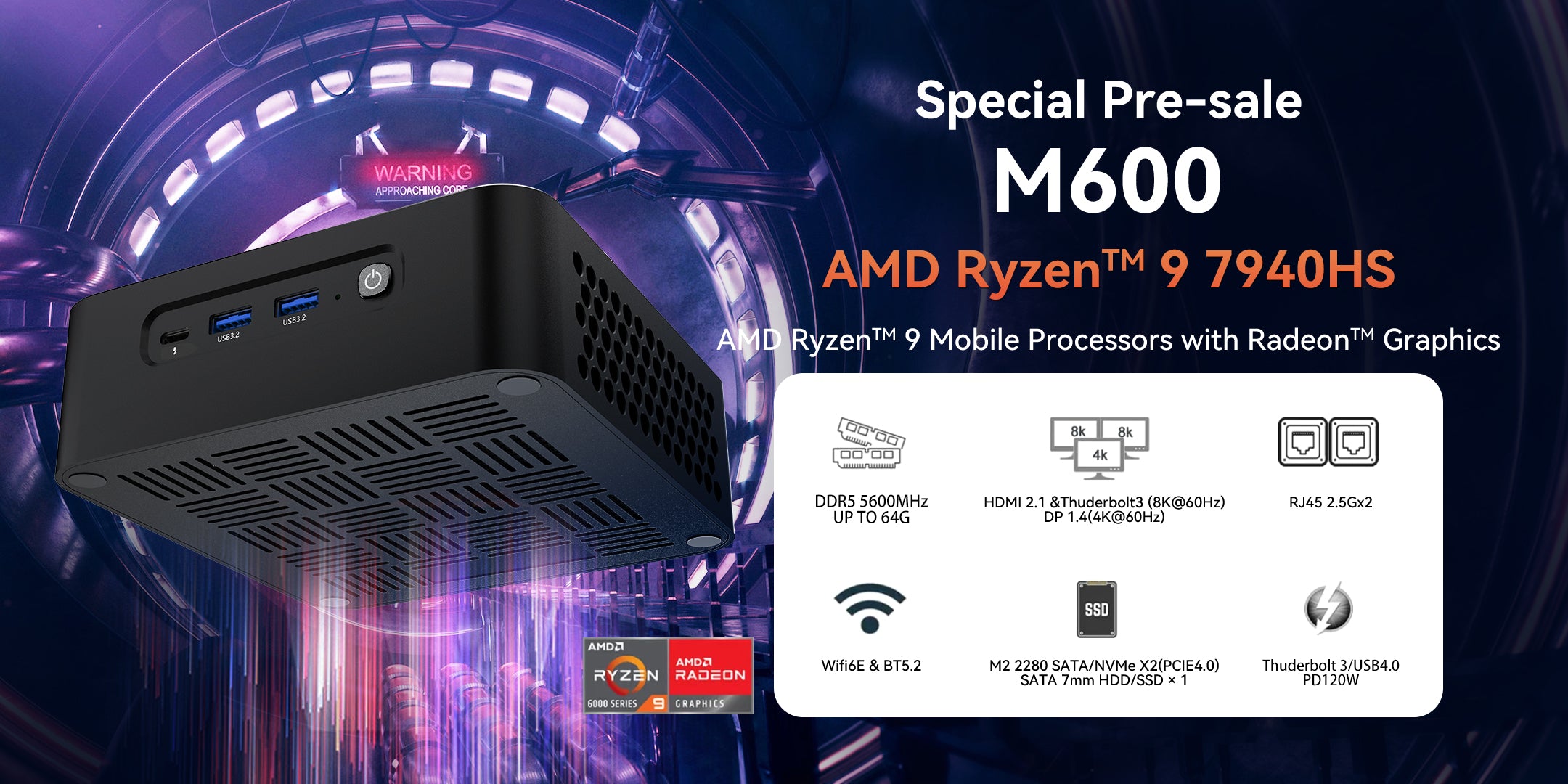 MINISFORUM UM690S Mini PC AMD Ryzen 9 6900HX Mini Computer Windows 11 DDR5  32GB 512GB SSD Bluetooth WIFI6E 8K Gaming Mini PC - AliExpress