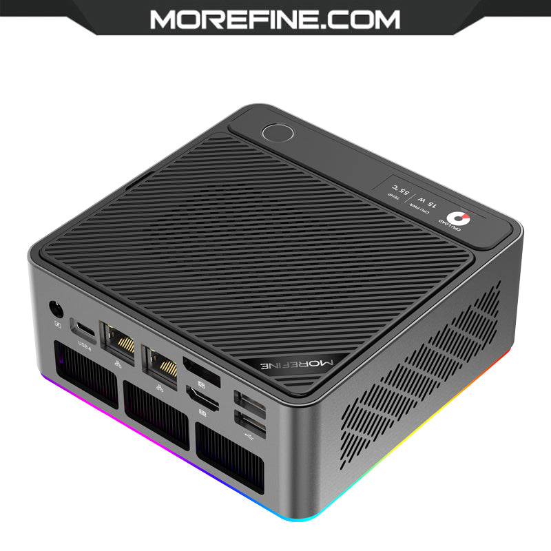 MOREFINE S700 Intel Ultra 7 Mini PC with Fingerprint Unlocking and Colorful RGB Light