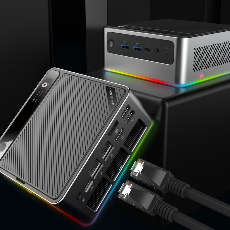 MOREFINE S700 Intel Ultra 7 Mini PC with Fingerprint Unlocking and Colorful RGB Light