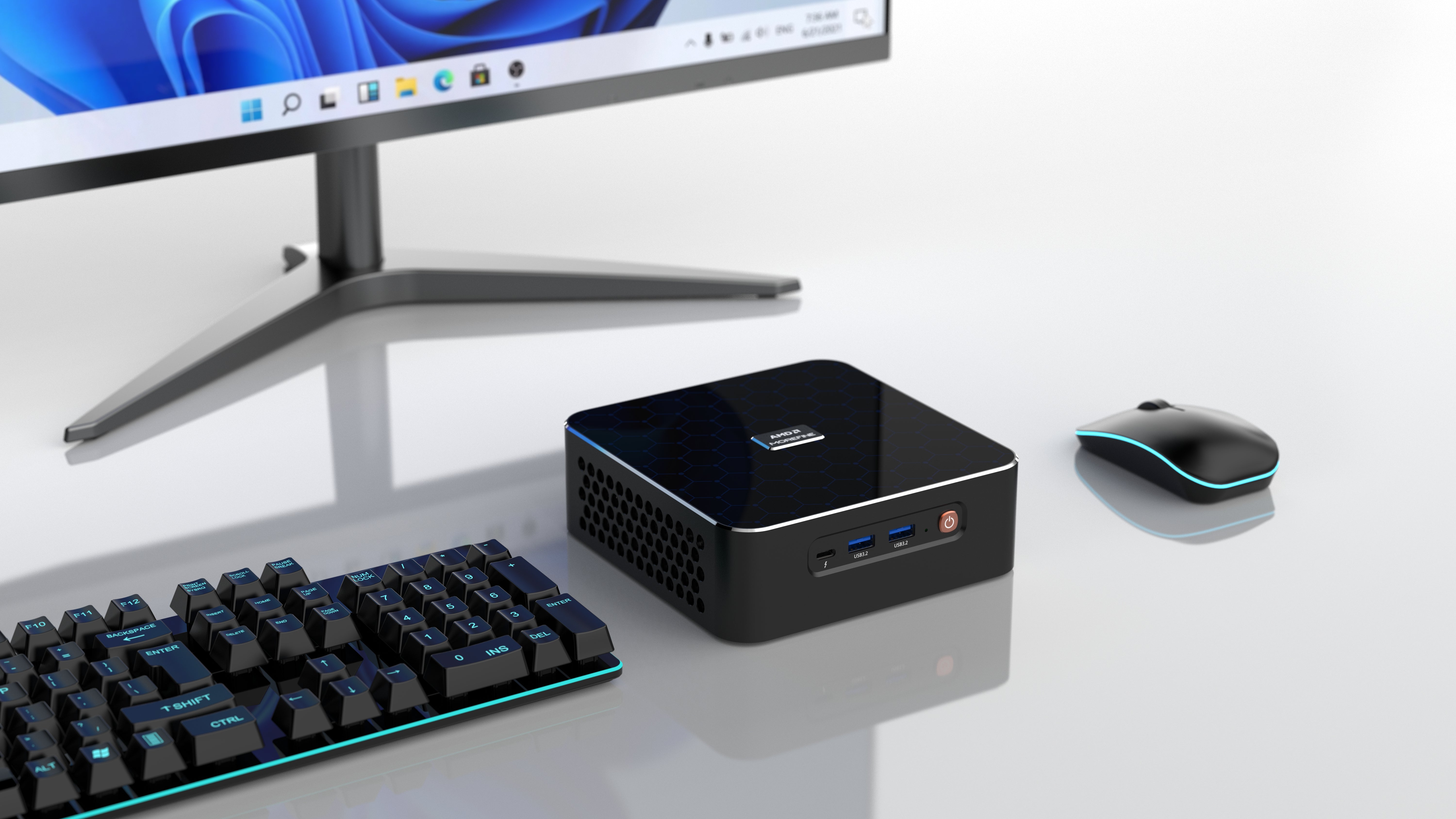 MOREFINE M600 Mini PC Windows 11 Pro、AMD Ryzen 5 6600H (6C/12T、最大4.5G)、16GB DDR5 RAM 500GB PCIe 4.0 SSD Mini Computer、Thunderbolt 3.0/WIFI6 MOREFINE M600 R9-8945HS⁄R7-8845HS Mini PC